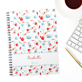 医療用パターン名モノグラムナース ノートブック