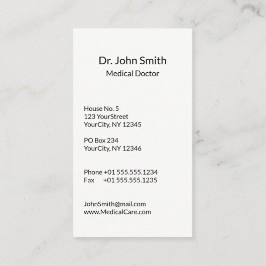 医療用ヒト体骨格筋名刺 名刺 (裏面)