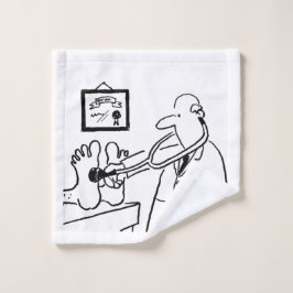 医療用フランネル。聴診器を持つ医師 ウォッシュタオル