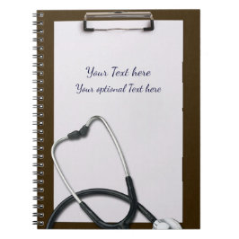 医療用ブラウンクリップボードと聴診器 ノートブック