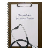 医療用ブラウンクリップボード付き聴診器 ノートブック (正面)