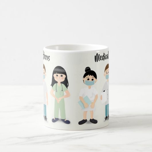 医療用ヘロス·マグ(ナースと医師) コーヒーマグカップ (中央)