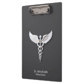 医療用ホワイトクリーン詳細なカドゥセウス炭疽菌 クリップボード (左)