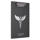 医療用ホワイトクリーン詳細なカドゥセウス炭疽菌 クリップボード (右)