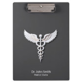 医療用ホワイトクリーン詳細なカドゥセウス炭疽菌 クリップボード (正面)