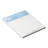 医療用ホワイト3Dカデュケウスブルーデザイン ノートパッド (アングル)