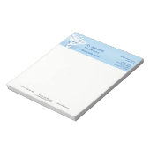 医療用ホワイト3D カドゥケウス ブルー デザイン ノートパッド (回転)