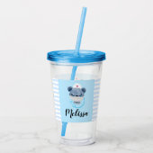 医療用マスクを着たかわいいクマナース|過去記事 アクリルタンブラー (裏面)