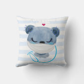 医療用マスクを着たかわいいクマナース|過去記事 クッション (裏面)