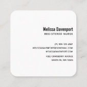 医療用マスクを着たかわいいクマナース|過去記事 スクエア名刺 (裏面)