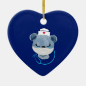 医療用マスクを着たかわいいクマナース|過去記事 セラミックオーナメント (正面)