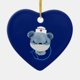 医療用マスクを着たかわいいクマナース|過去記事 セラミックオーナメント