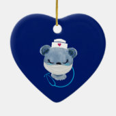 医療用マスクを着たかわいいクマナース|過去記事 セラミックオーナメント (裏面)