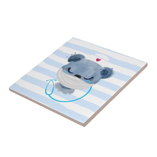 医療用マスクを着たかわいいクマナース|過去記事 タイル (側面)