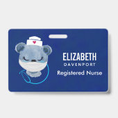 医療用マスクを着たかわいいクマナース|過去記事 バッジ (裏面)