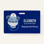 医療用マスクを着たかわいいクマナース|過去記事 バッジ (正面)