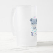 医療用マスクを着たかわいいクマナース|過去記事 フロストグラスビールジョッキ (正面左)