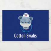 医療用マスクを着たかわいいクマナース|過去記事 フードラベル (シングルラベル)