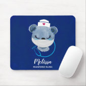 医療用マスクを着たかわいいクマナース|過去記事 マウスパッド (マウス)