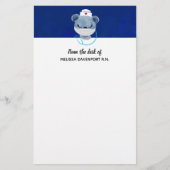 医療用マスクを着たかわいいクマナース|過去記事 便箋 (正面)