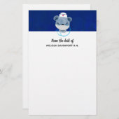 医療用マスクを着たかわいいクマナース|過去記事 便箋 (正面/裏面)