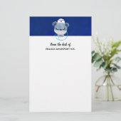 医療用マスクを着たかわいいクマナース|過去記事 便箋 (スタンド正面)