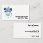 医療用マスクを着たかわいいクマナース|過去記事 名刺 (正面/裏面)