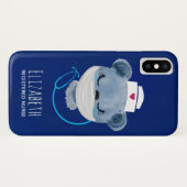 医療用マスクを着たかわいいクマナース|過去記事 Case-Mate iPhoneケース (裏面(横))