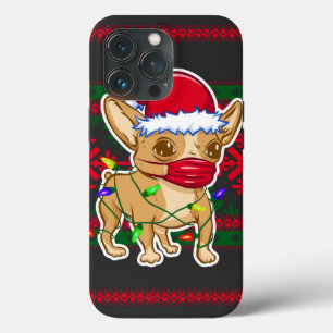 医療用マスクを着たクリスマス・チワワ iPhone 13 PROケース