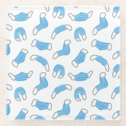 医療用マスクパターン ガラスコースター (正面)