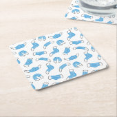 医療用マスクパターン スクエアペーパーコースター (アングル)