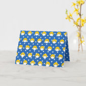 医療用マスク付きイエロースマイル顔 カード (黄色い花)