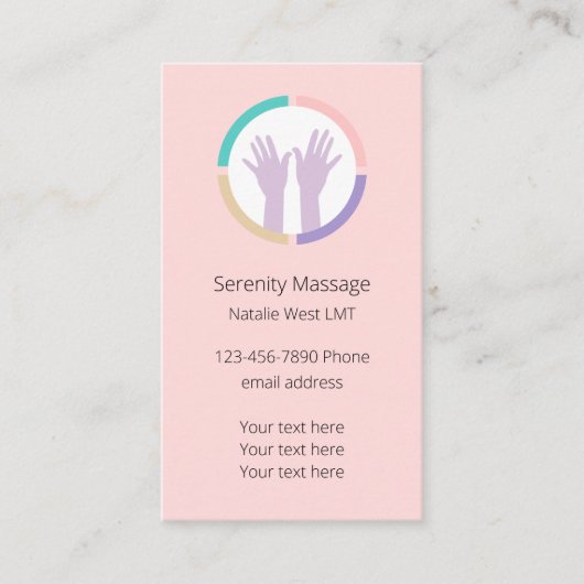医療用マッサージセラピーアポイントメント名刺 名刺 (正面)