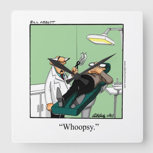 医療用ユーモアの壁時計 スクエア壁時計 (正面)