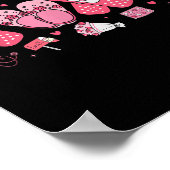 医療用ラブリー市松模様にハートナースバレンタイン ポスター (角)