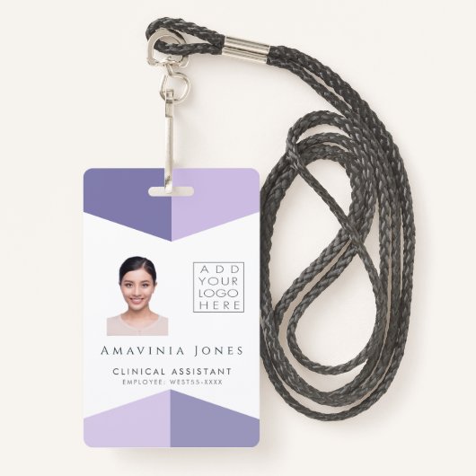 医療用写真ID識別プラスチックバッジ バッジ (正面ランヤード)