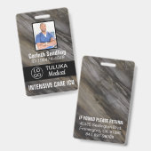 医療用写真ID グレー ブラウン ブラック インク バッジ (正面＆裏面)