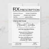 医療用処方箋の退職パーティー 招待状 (正面)