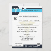 医療用処方箋パッドの卒業招待状 招待状 (正面)