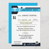 医療用処方箋パッドの卒業招待状 招待状 (正面/裏面)