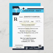 医療用処方箋パッドの卒業招待状