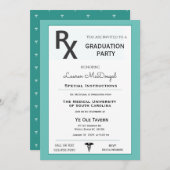 医療用処方箋パッドの卒業招待状 招待状 (正面/裏面)