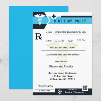 医療用処方箋誕生日招待状 招待状