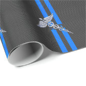 医療用医師MDカドゥセウス炭素繊維スタイル ラッピングペーパー (ロールコーナー)