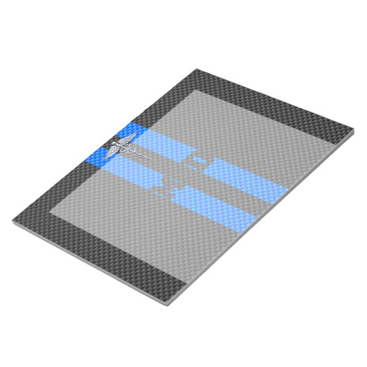 医療用医師MDカドゥセウス炭素繊維プリント ノートパッド (アングル)