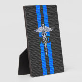 医療用医師MDカドゥセウス炭素繊維プリント フォトプラーク (側面)