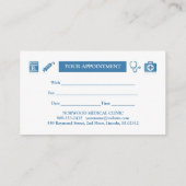 医療用名刺(アポイントメント付き) 予約カード (裏面)