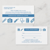 医療用名刺(アポイントメント付き) 予約カード (正面/裏面)