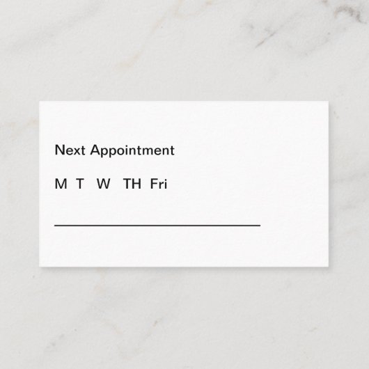 医療用名刺 予約カード (裏面)