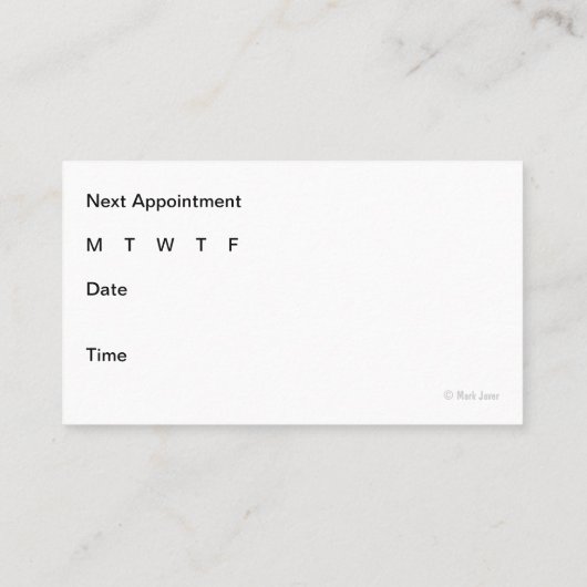 医療用名刺 予約カード (裏面)